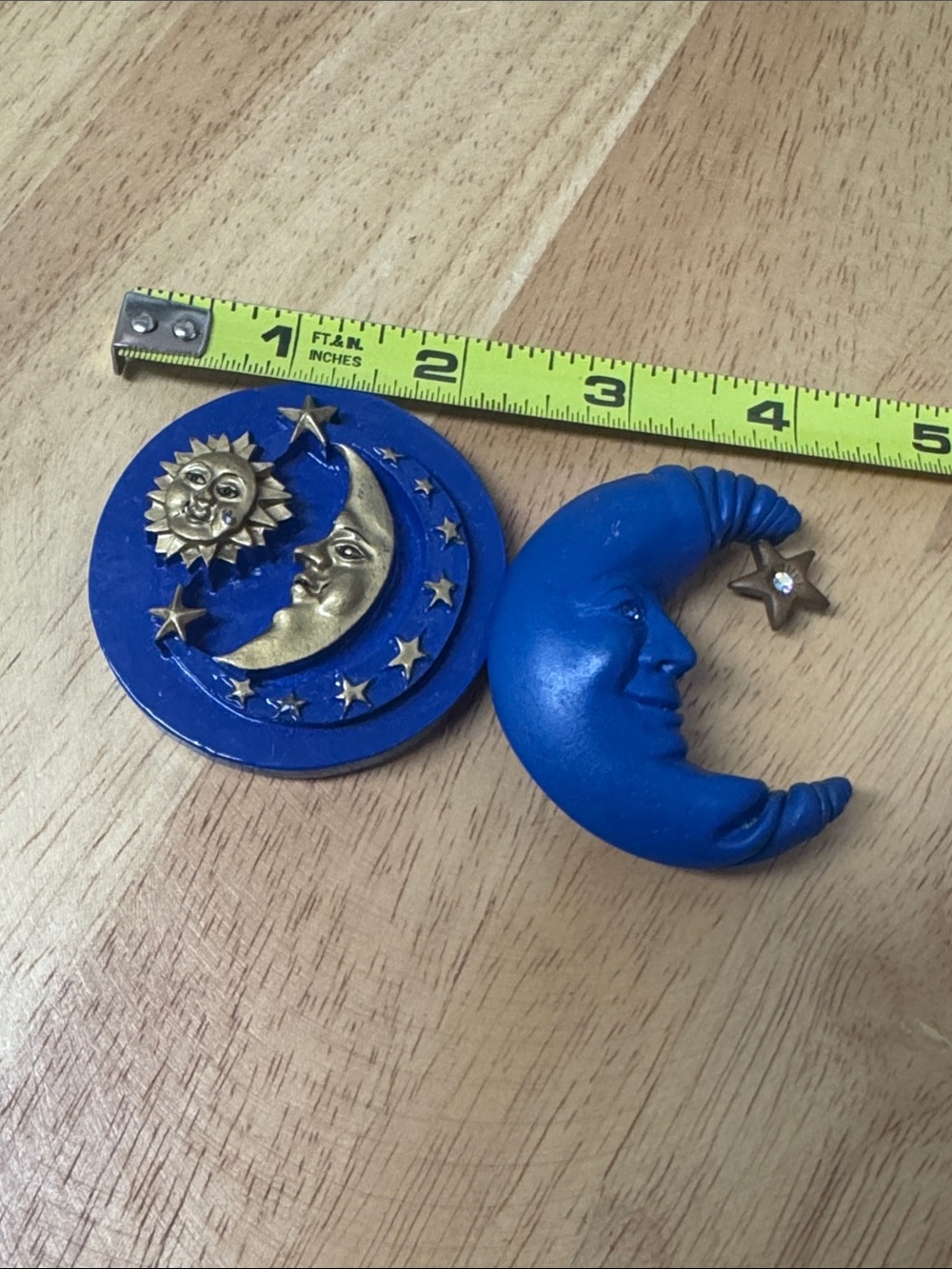 Decorative Blue Crescent Moon Wall Accent - Unbranded